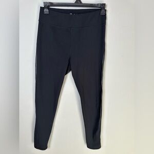 Iuga Yoga Leggings Black XL Athleisure Pants With Faux Leather Trim